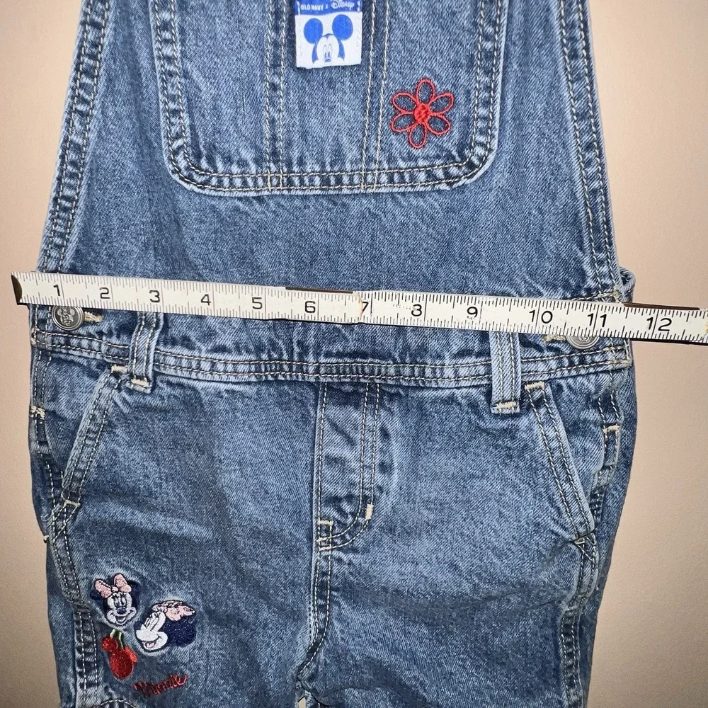Disney Mickey Minnie Mouse Denim Bib Overalls Shortalls Y2k Size 5 Embroidered